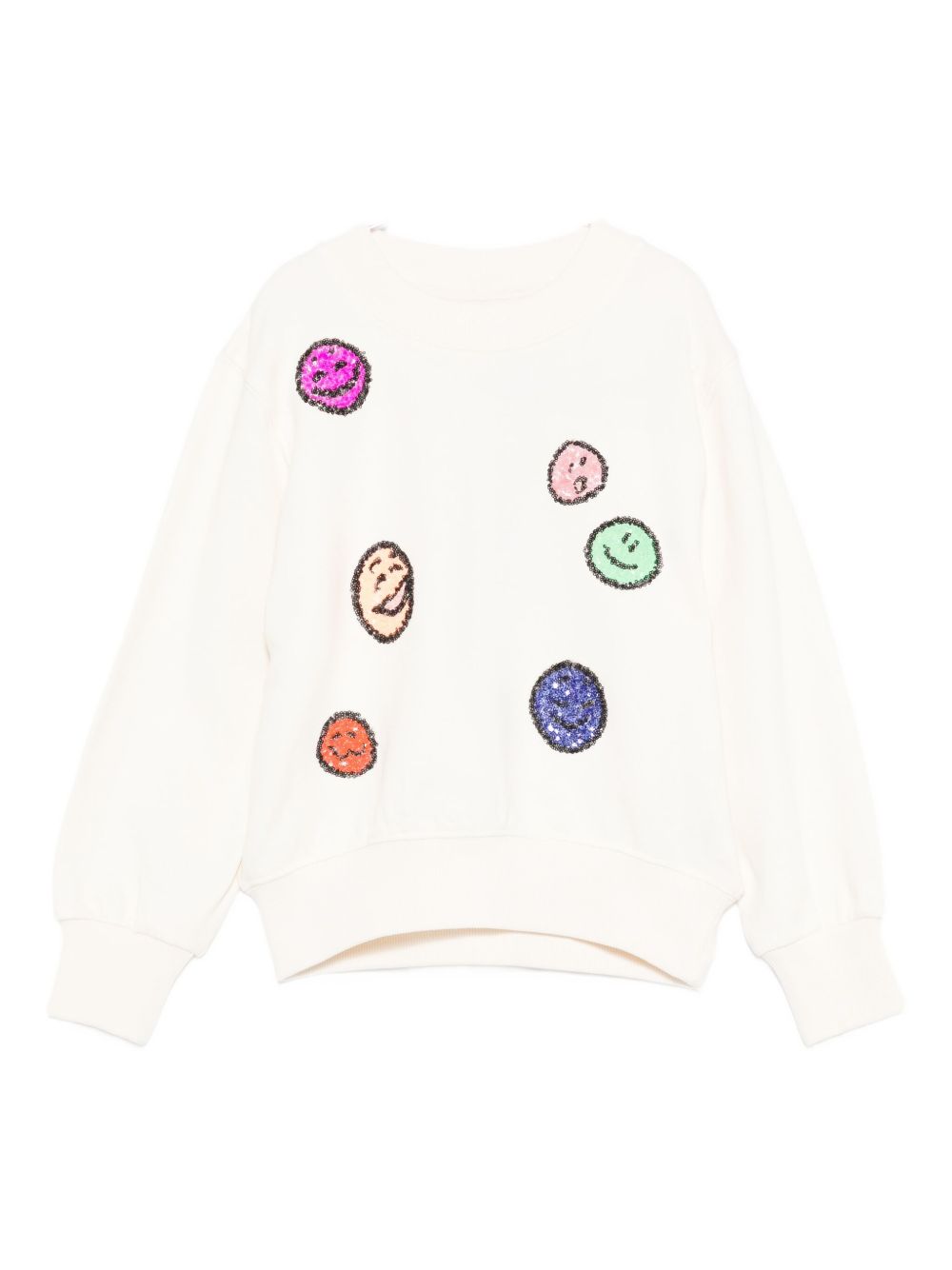 Felpa per bambina Molo bianco con decorazioni con paillettes 2W25J207 5498 MOLO KIDS 