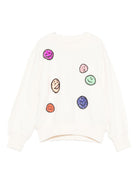 Felpa per bambina Molo bianco con decorazioni con paillettes 2W25J207 5498 MOLO KIDS 