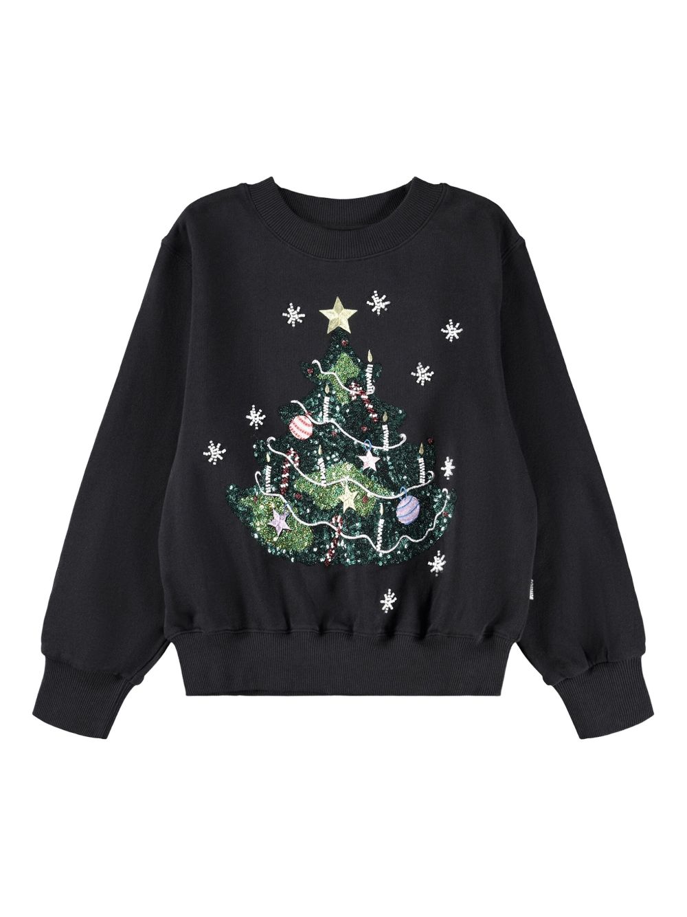 Felpa per bambina Molo nero con decorazione a paillettes 2W25J207 9709 MOLO KIDS 