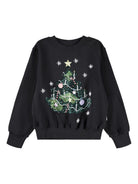 Felpa per bambina Molo nero con decorazione a paillettes 2W25J207 9709 MOLO KIDS 