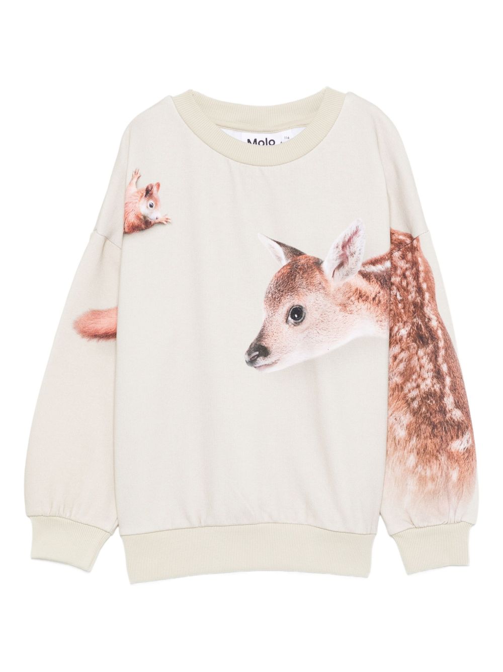 Felpa per bambini Molo beige con stampa cervo 2W25J210 9626 MOLO KIDS 