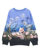 Felpa per bambina Molo blu con stampa all-over 2W25J211 9625 MOLO KIDS 