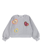 Felpa per bambina MOLO grigia con decorazione con paillettes 2W25J219 1046 MOLO KIDS 