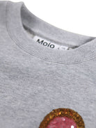 Felpa per bambina MOLO grigia con decorazione con paillettes 2W25J219 1046 MOLO KIDS 