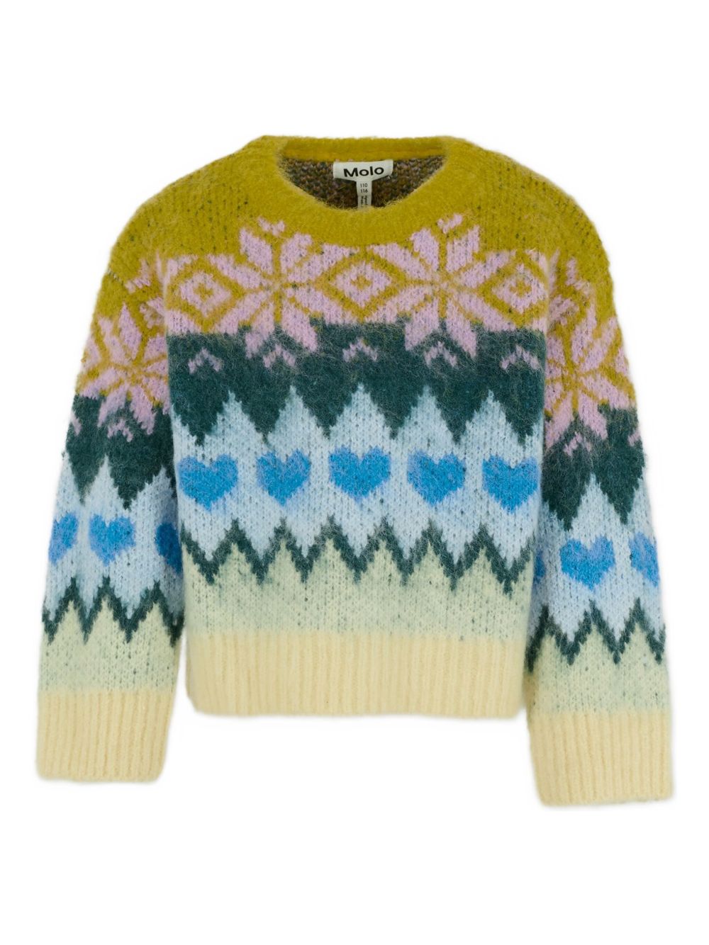 Maglione per bambina Molo multicolore con motivo a fiocco di neve e cuore 2W25K206 4954 MOLO KIDS 