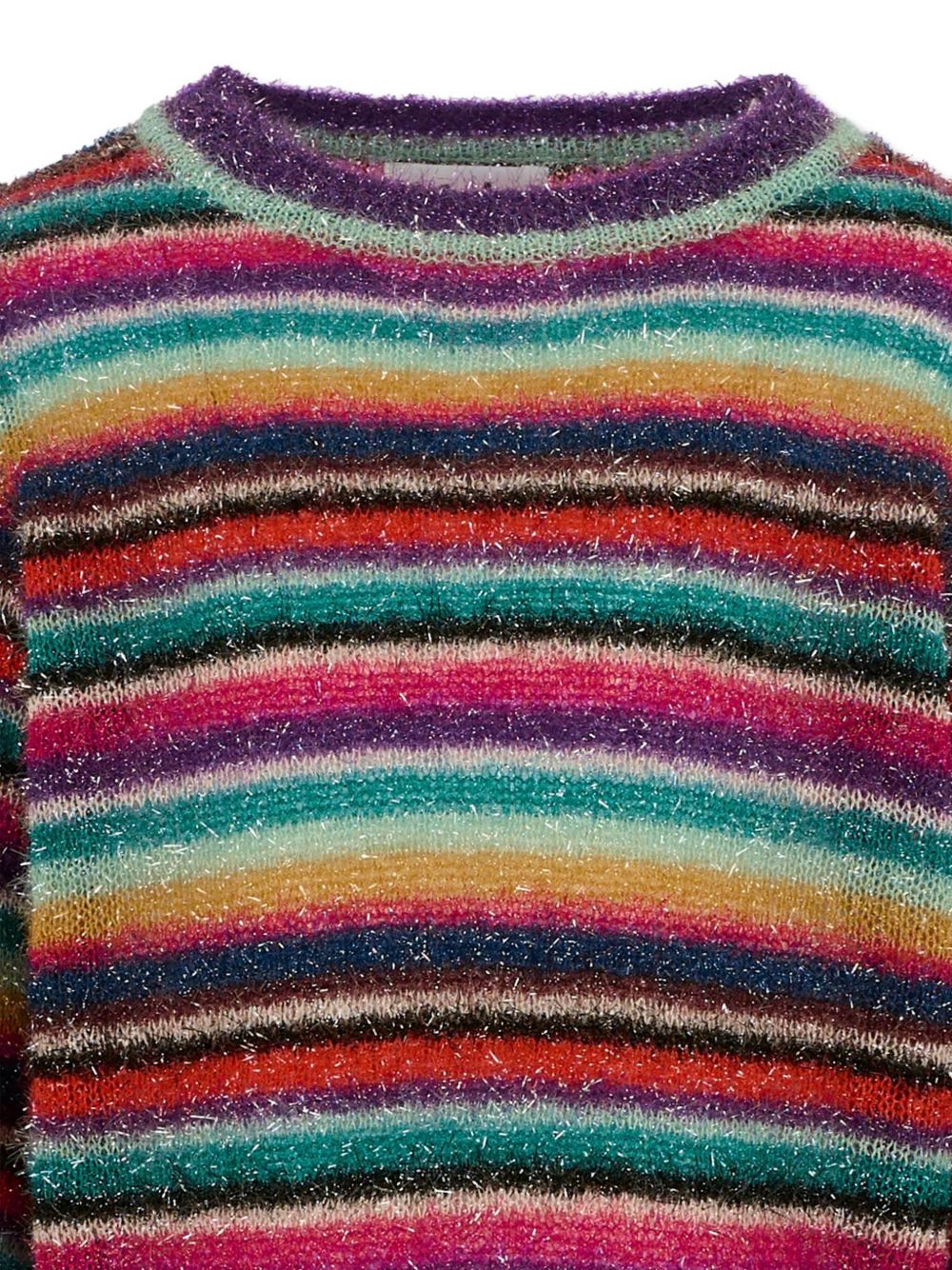 Maglione per bambina Molo multicolore con strisce orizzontali glitterate 2W25K208 9415 MOLO KIDS 