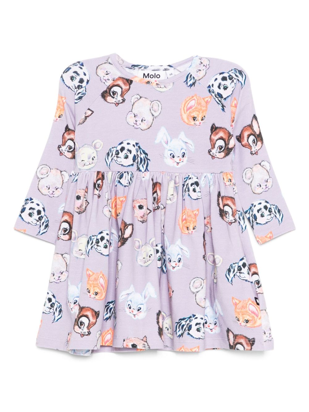 Abito per neonata Molo viola con stampa di animali 4W25E221 9399 MOLO KIDS 