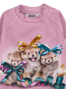 Felpa per neonata Monnalisa rosa con stampa cuccioli 4W25J202 9704 MOLO KIDS 