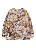 Felpa per neonata Molo marrone con stampa animali 4W25J203 9377 MOLO KIDS 