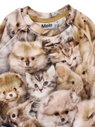 Felpa per neonata Molo marrone con stampa animali 4W25J203 9377 MOLO KIDS 