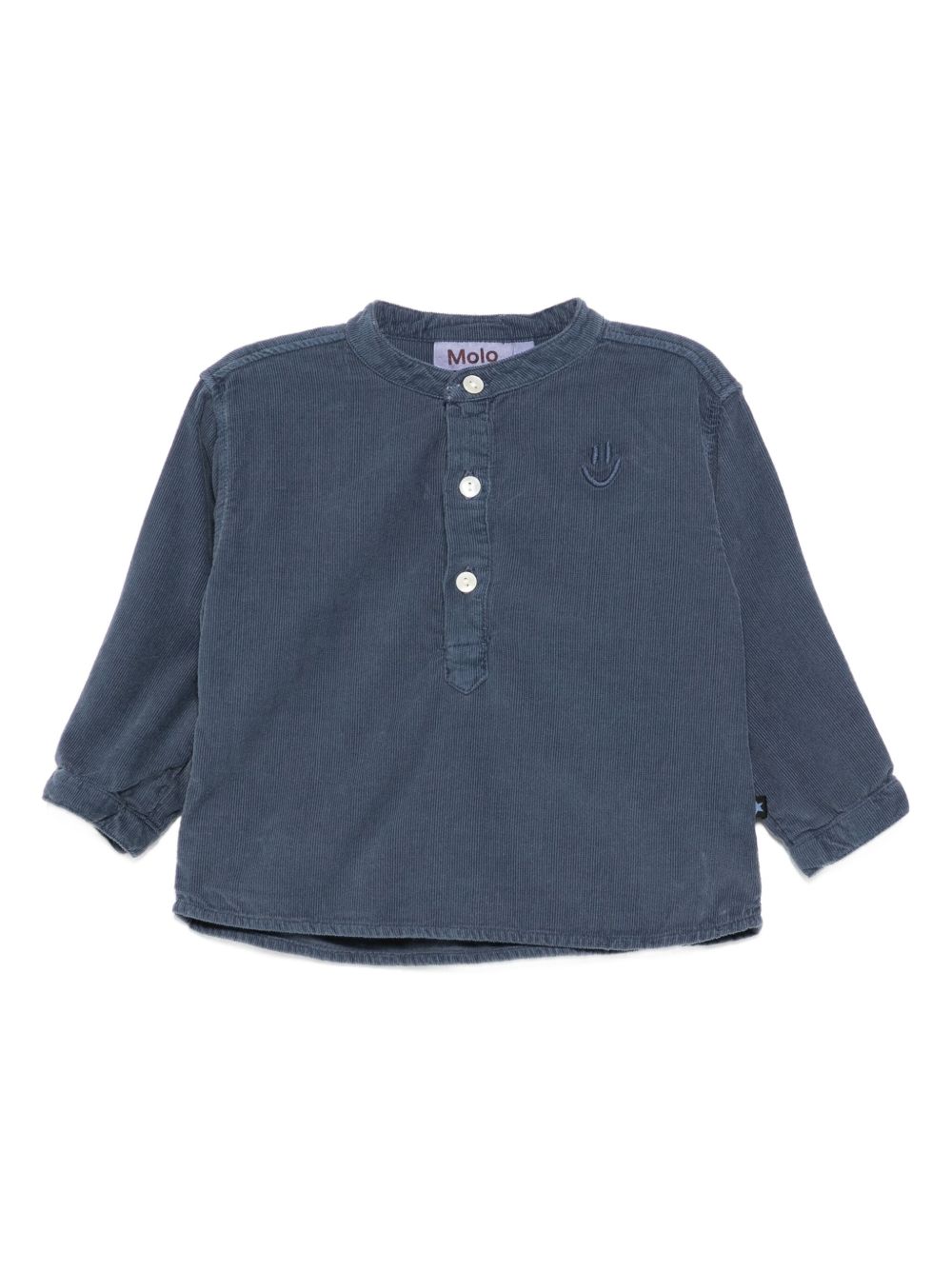 Camicia per neonato Molo blu con tessuto in velluto a coste 6W25C201 5524 MOLO KIDS 