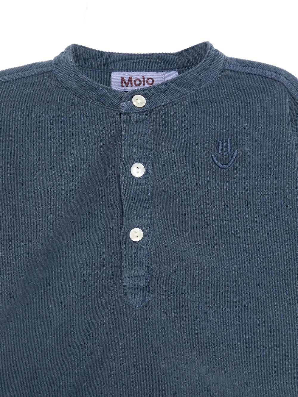 Camicia per neonato Molo blu con tessuto in velluto a coste 6W25C201 5524 MOLO KIDS 