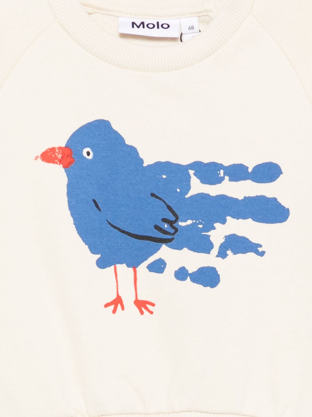 Felpa per neonati Molo bianco con stampa di uccelli 6W25J202 4964 MOLO KIDS 
