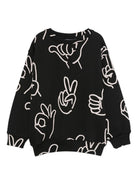 Felpa per bambini Molo nera con stampa all-over 6W25J204 9456 MOLO KIDS 