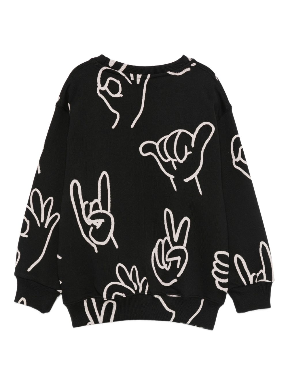 Felpa per bambini Molo nera con stampa all-over 6W25J204 9456 MOLO KIDS 