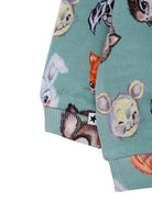 Felpa per neonato Molo verde Disc con stampa grafica all-over e maniche lunghe raglan 6W25J205 9399 MOLO KIDS 