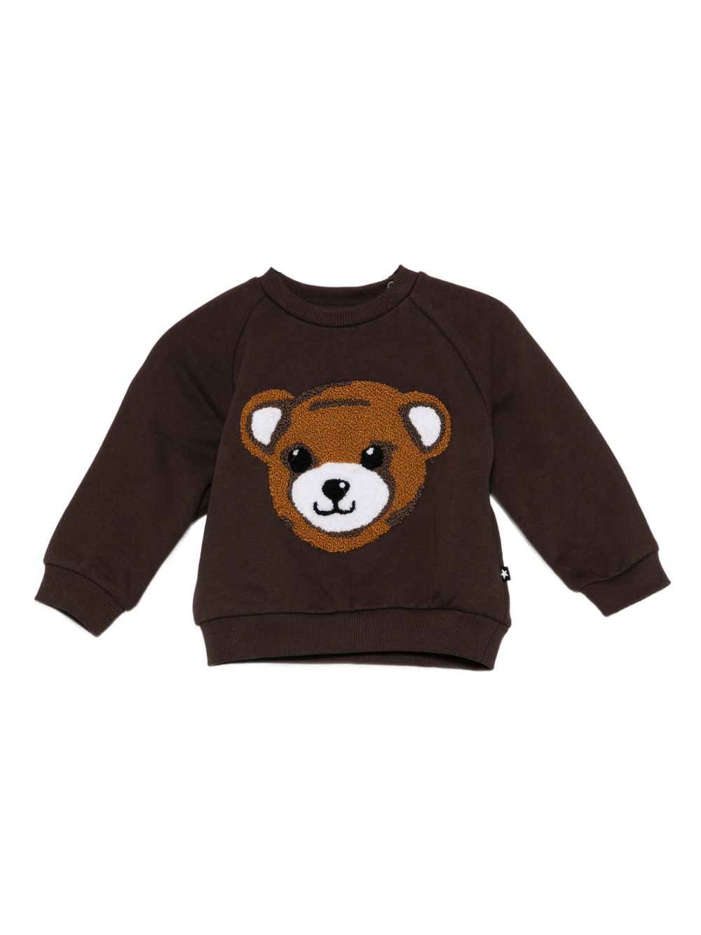 Felpa per neonati Molo marrone con orsetto ricamato 6W25J212 5522 MOLO KIDS 