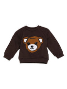 Felpa per neonati Molo marrone con orsetto ricamato 6W25J212 5522 MOLO KIDS 