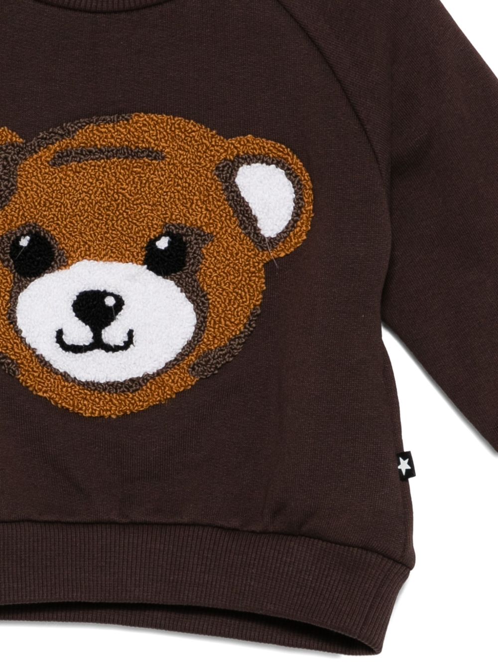 Felpa per neonati Molo marrone con orsetto ricamato 6W25J212 5522 MOLO KIDS 