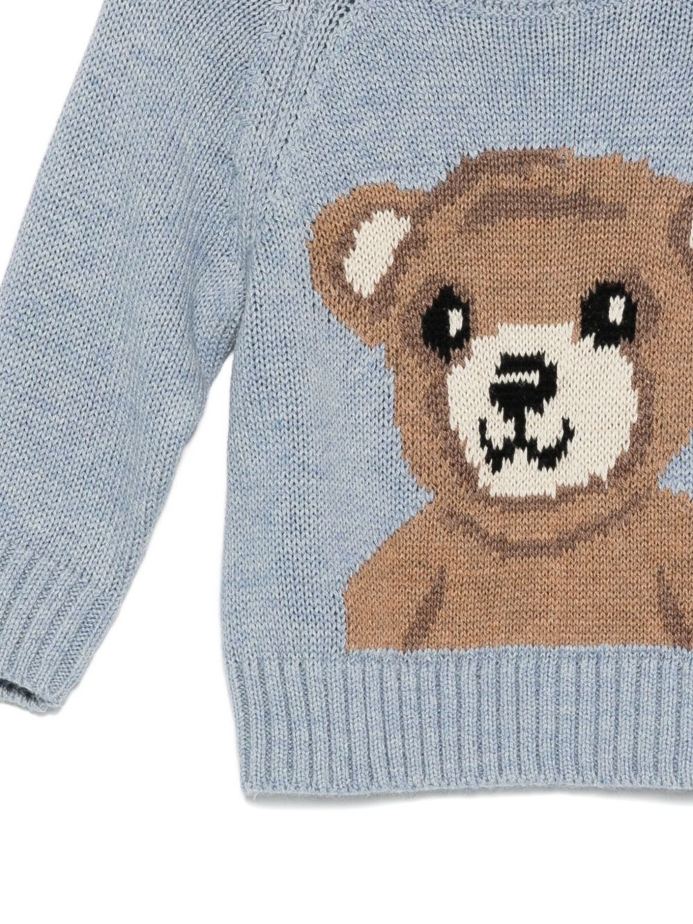 Maglione per neonati Molo azzurro con orsetto intarsiato 6W25K204 9676 MOLO KIDS 