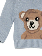 Maglione per neonati Molo azzurro con orsetto intarsiato 6W25K204 9676 MOLO KIDS 