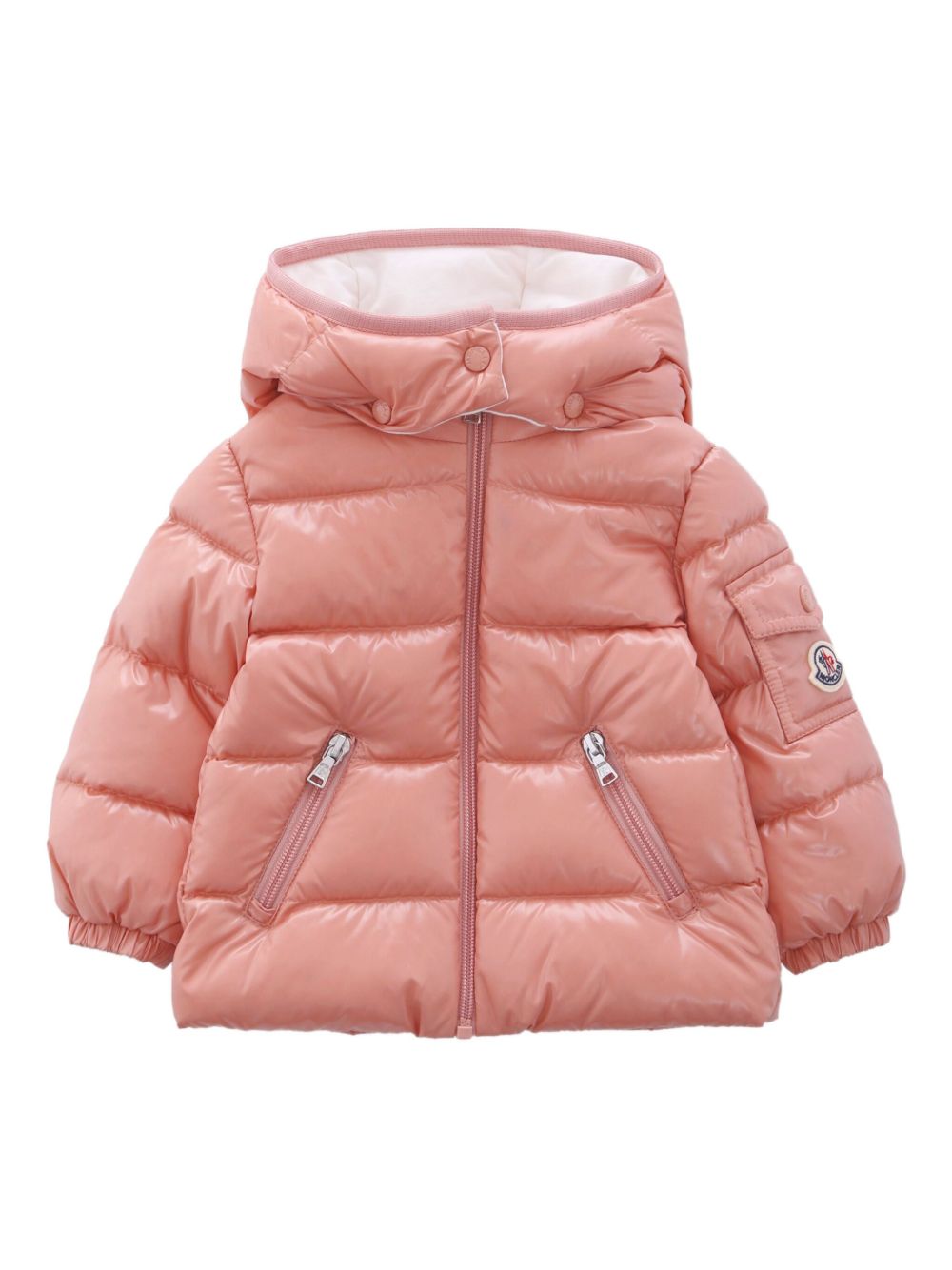 Giacca trapuntata per neonata Moncler Enfant rosa con cappuccio K29511A00013597Z8 51E MONCLER KIDS 