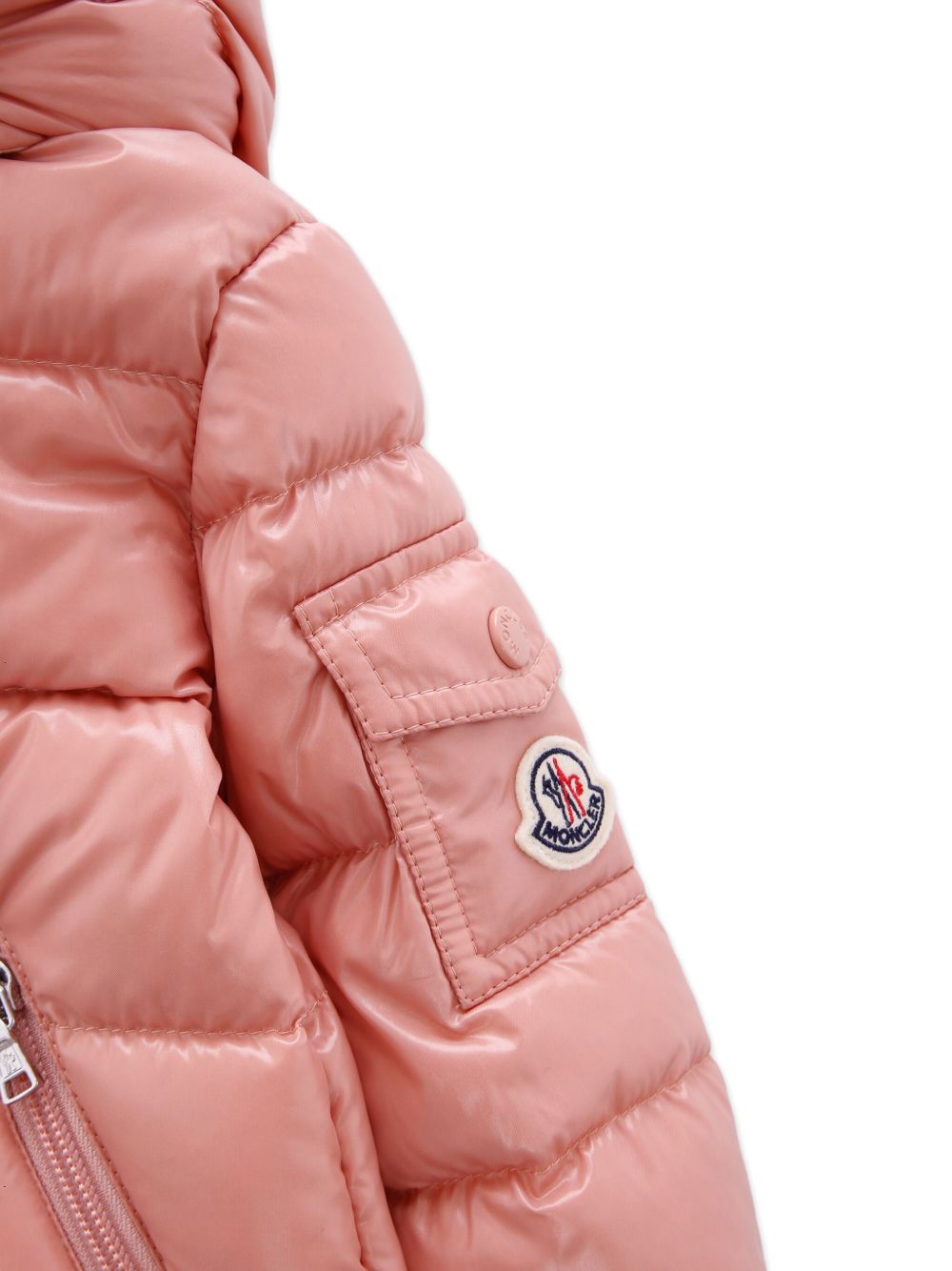 Giacca trapuntata per neonata Moncler Enfant rosa con cappuccio K29511A00013597Z8 51E MONCLER KIDS 