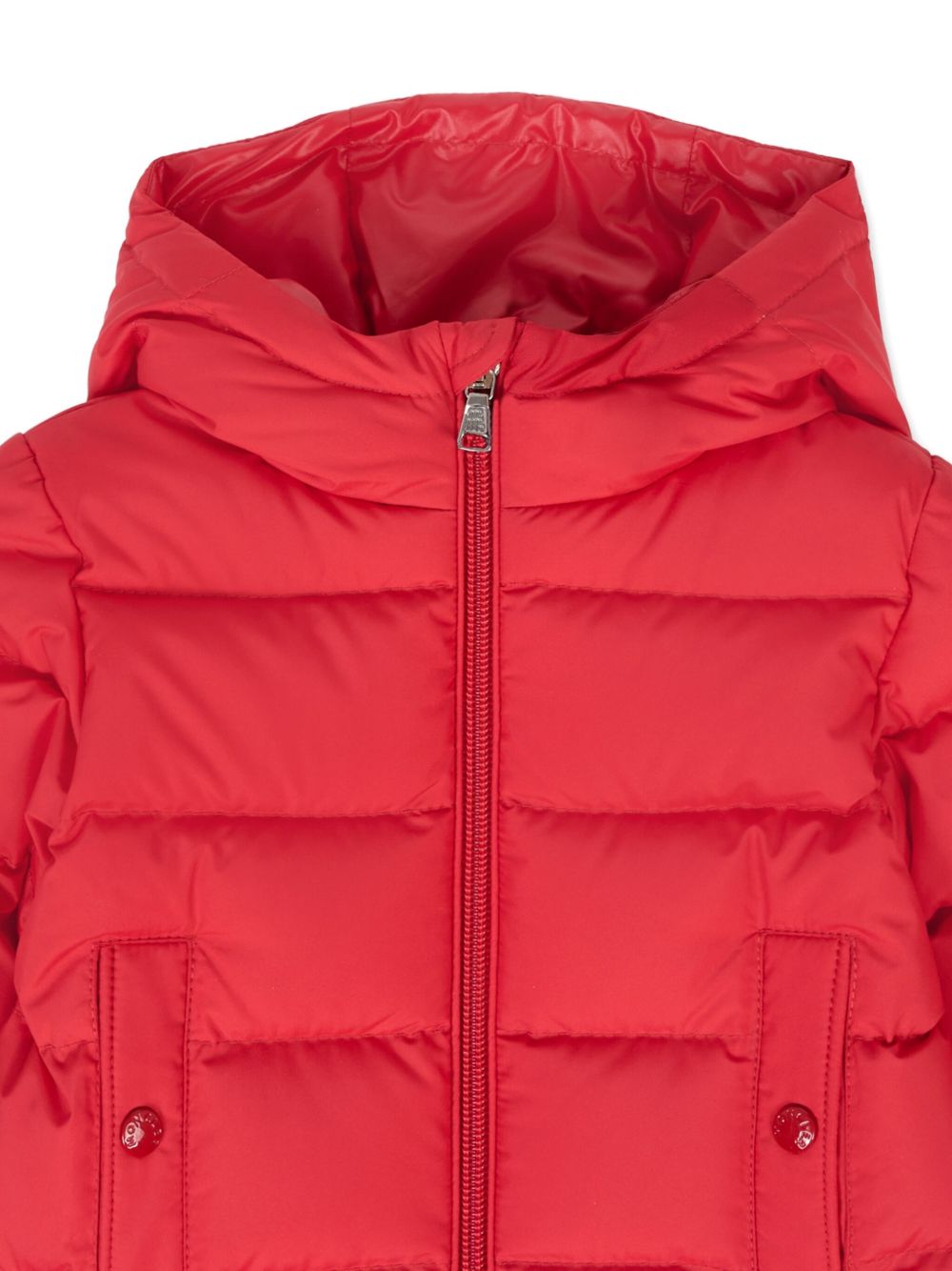 Giubbino per neonato Moncler Enfant rosso con design trapuntato K29511A00024597YW 457 MONCLER KIDS 