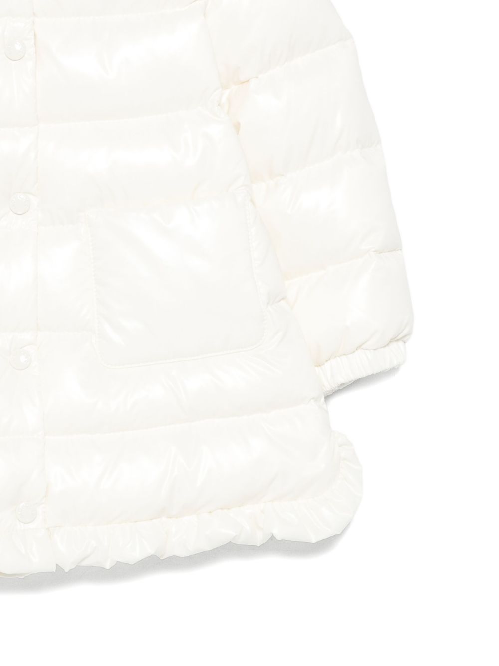 Parka per neonata Moncler Enfant bianco con ruches K29511C00003597Z8 034 MONCLER KIDS 
