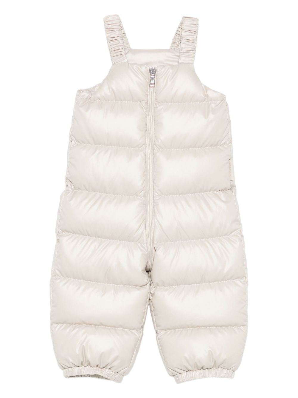 Tuta da neve per neonati Moncler Enfant beige trapuntata con cappuccio K29511F00001597YX 20N MONCLER KIDS 