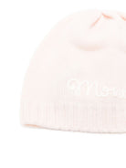 Berretto per neonata Moncler Enfant rosa con logo ricamato K29513B00014M4281 506 MONCLER KIDS 