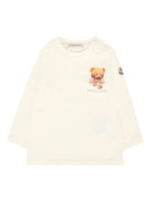 T-shirt per neonati Moncler Enfant avorio con stampa orsetto K29518D0000589AUM 034 MONCLER KIDS 