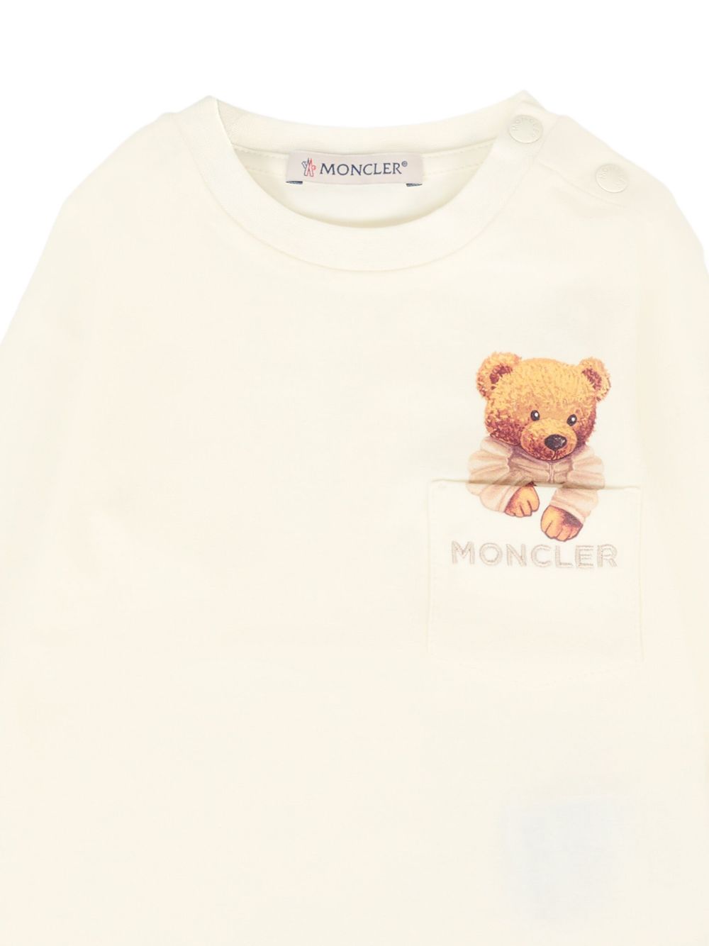 T-shirt per neonati Moncler Enfant avorio con stampa orsetto K29518D0000589AUM 034 MONCLER KIDS 