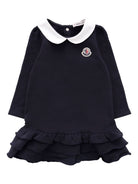 Abito per neonata Moncler Enfant blu con colletto alla Peter Pan K29518I0000189A23 778 MONCLER KIDS 