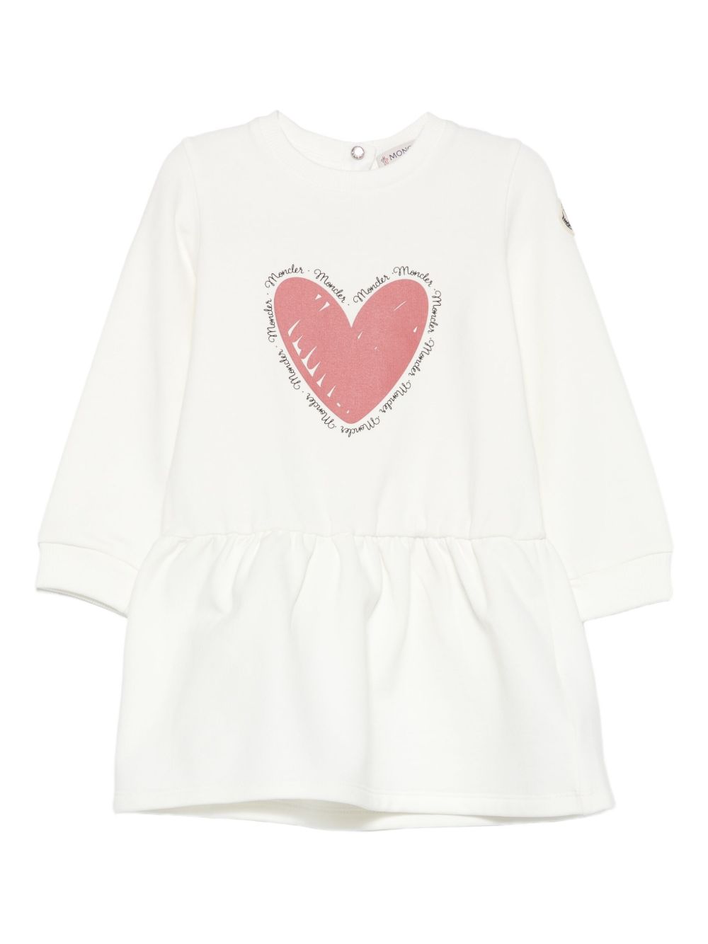 Abito per neonata Moncler Enfant bianco con stampa cuore K29518I0000489A23 034 MONCLER KIDS 