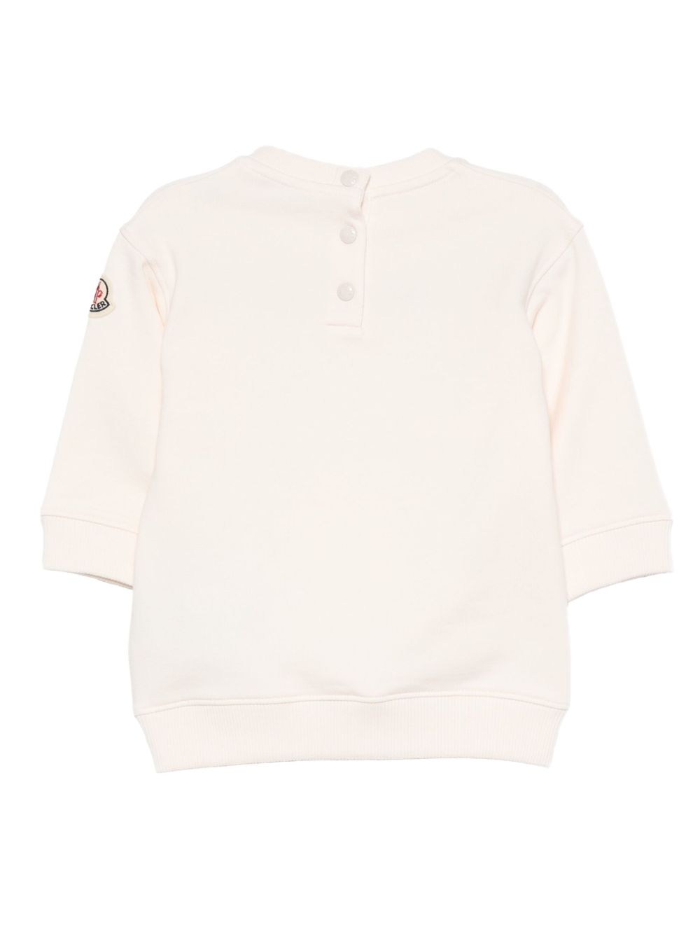 Felpa per neonata Moncler Enfant rosa con applicazione logo K29518I0000589A23 529 MONCLER KIDS 