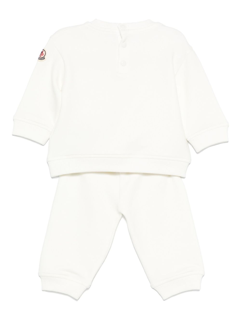 Tuta per neonato Moncler Enfant bianco con logo ricamato K29518M0000289A23 034 MONCLER KIDS 