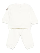 Tuta per neonato Moncler Enfant bianco con logo ricamato K29518M0000289A23 034 MONCLER KIDS 