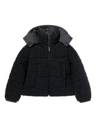 Giubbino Zambaga per bambina Moncler Enfant nero con texture teddy K29541A0009389B68 999 MONCLER KIDS 