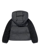Giubbino Zambaga per bambina Moncler Enfant nero con texture teddy K29541A0009389B68 999 MONCLER KIDS 