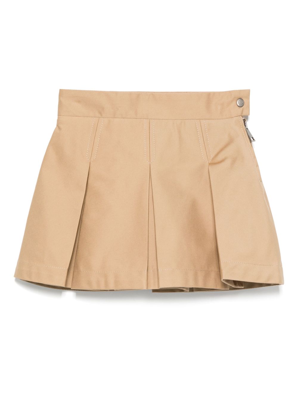 Gonna plissettata per bambina Moncler Enfant beige con chiusura laterale con zip K29542D00003598OP 209 MONCLER KIDS 