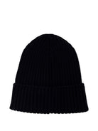 Berretto a coste per bambino Moncler Enfant nero con applicazione con logo K29543B00009M1131 999 MONCLER KIDS 