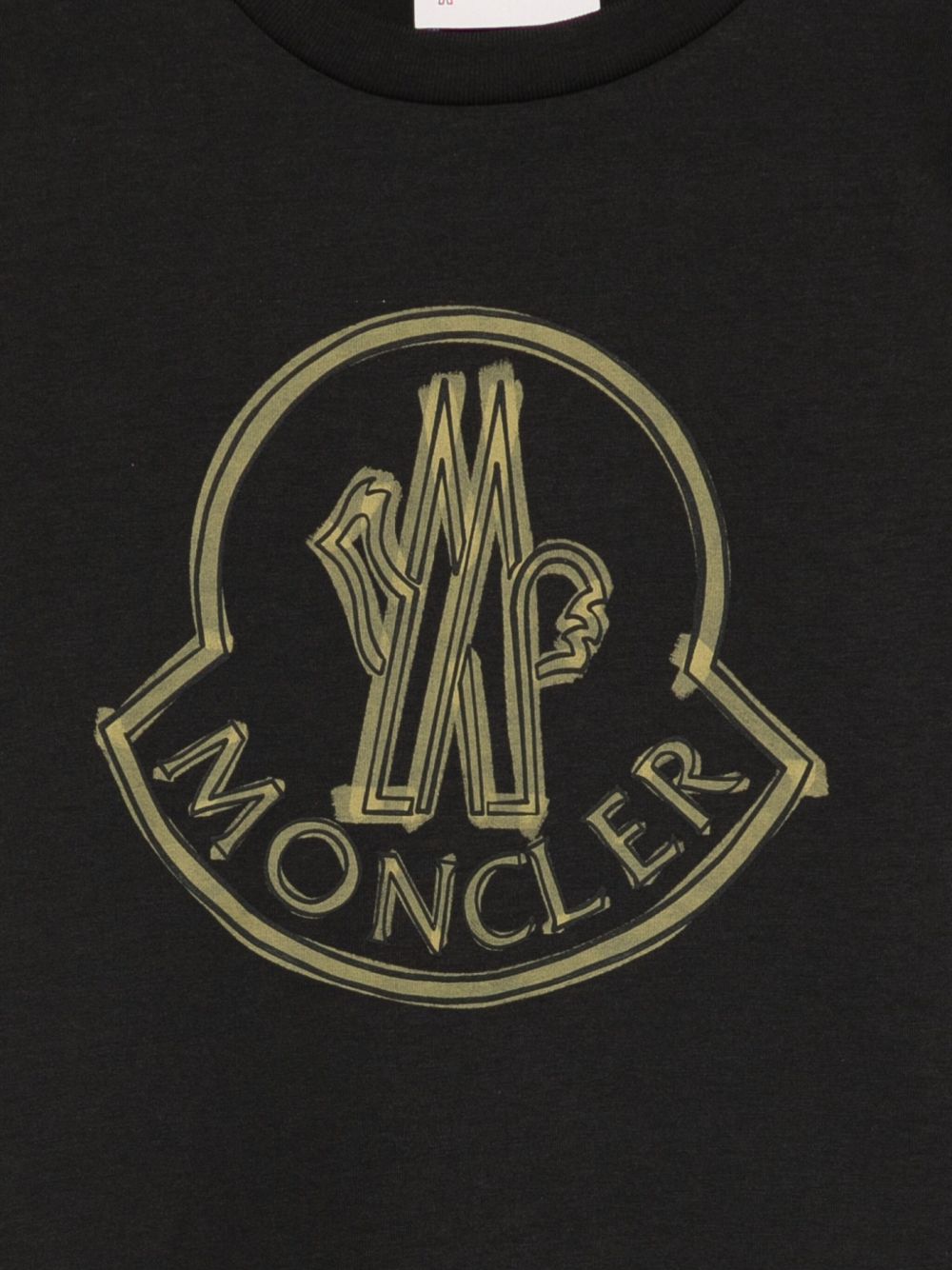 T-shirt per bambino Moncler Enfant nera con logo centrale K29548C0002689AFV 999 MONCLER KIDS 