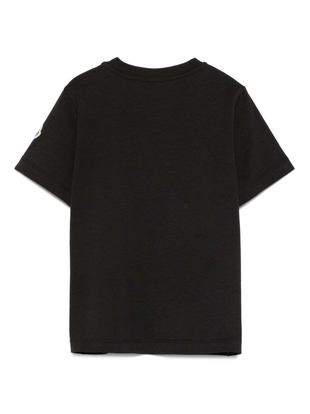 T-shirt per bambino Moncler Enfant nera con logo centrale K29548C0002689AFV 999 MONCLER KIDS 