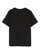 T-shirt per bambino Moncler Enfant nera con logo centrale K29548C0002689AFV 999 MONCLER KIDS 