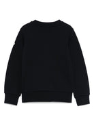 Felpa per bambino Moncler Enfant nera con logo ricamato e scollo rotondo K29548G00002899PS 778 MONCLER KIDS 