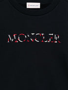 Felpa per bambino Moncler Enfant nera con logo ricamato e scollo rotondo K29548G00002899PS 778 MONCLER KIDS 