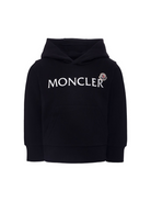 Felpa per bambino Moncler Enfant nera con cappuccio e logo ricamato K29548G00017899PS 999 MONCLER KIDS 