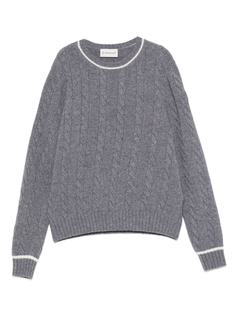Maglione per bambino Moncler Enfant grigio in lana con motivo a trecce K29549C00004M1241 988 MONCLER KIDS 
