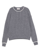 Maglione per bambino Moncler Enfant grigio in lana con motivo a trecce K29549C00004M1241 988 MONCLER KIDS 